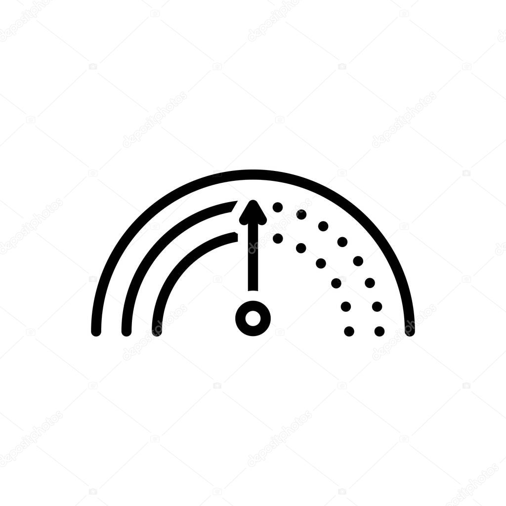 Black line icon for speedometer