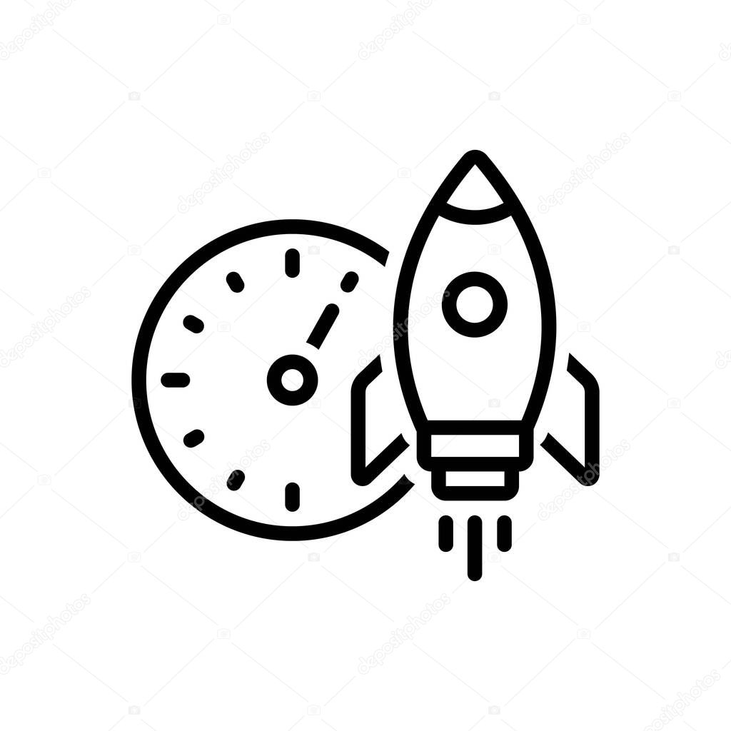 Black line icon for velocity