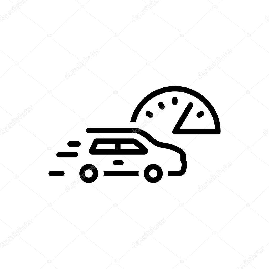 Black line icon for measure