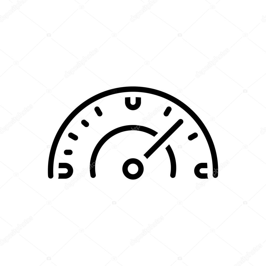 Black line icon for indicator