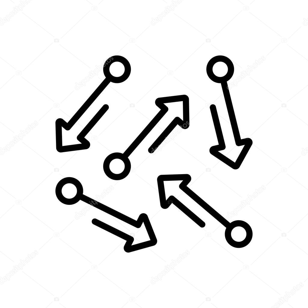 Black line icon for movement
