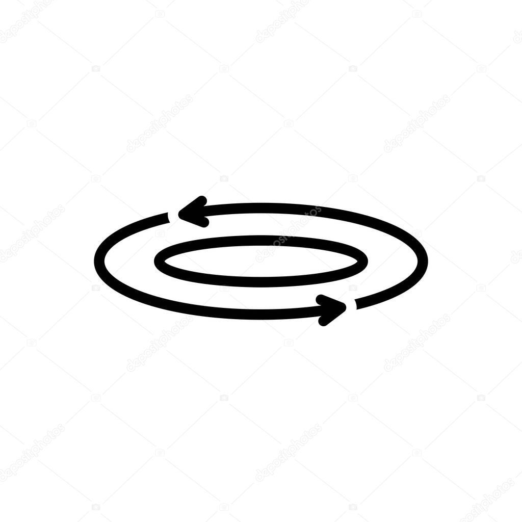 Black line icon for movement