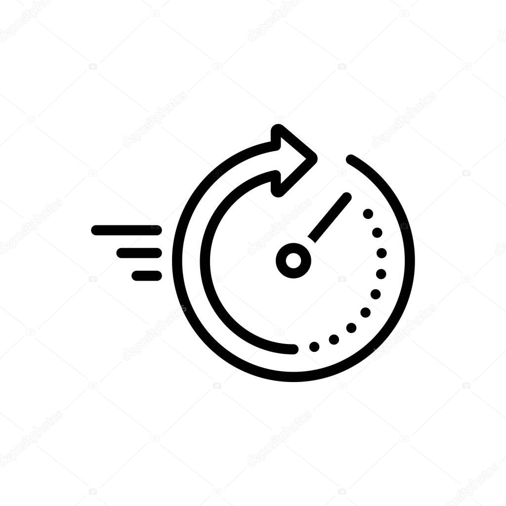 Black line icon for quick