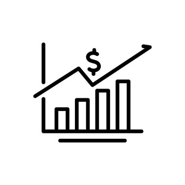 Hisse senetleri için siyah çizgi simgesi 