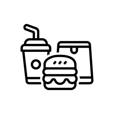 Lokanta için siyah çizgi simgesi