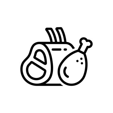 Et için siyah çizgi simgesi 