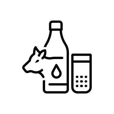 Süt için siyah çizgi simgesi 