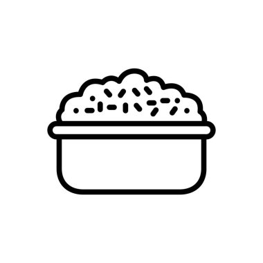 Risotto için siyah çizgi simgesi 