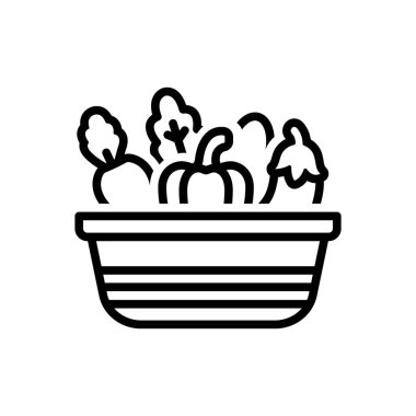 Sebze için siyah çizgi simgesi 