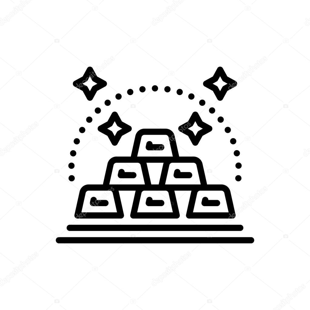 Black line icon for  gold