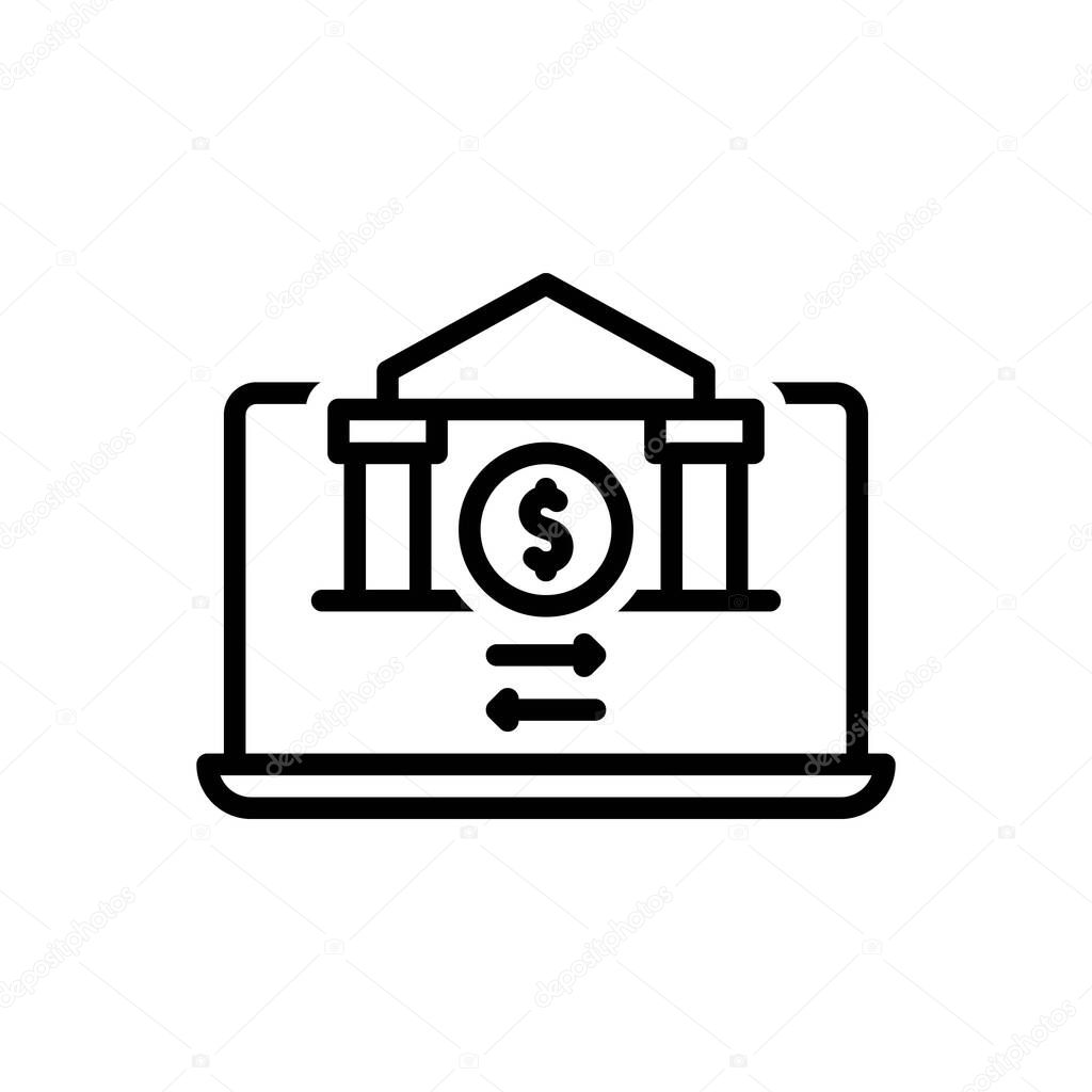 Black line icon for  stock exchange