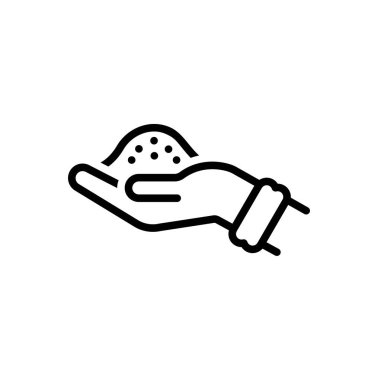 Eldeki toz için siyah çizgi simgesi