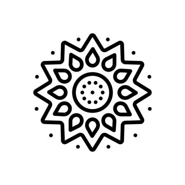 Rangoli için siyah çizgi simgesi