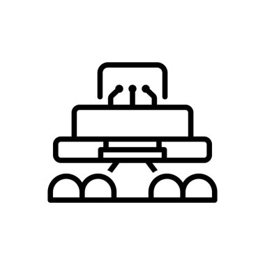 Kamu basını için siyah çizgi simgesi