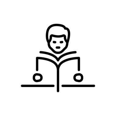 Okuyucular için siyah çizgi simgesi 