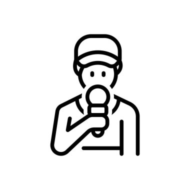 Rapor için siyah çizgi simgesi 