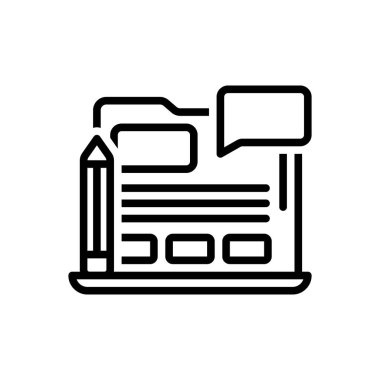 Bloglar için siyah çizgi simgesi