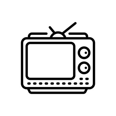 Tv için siyah çizgi simgesi 