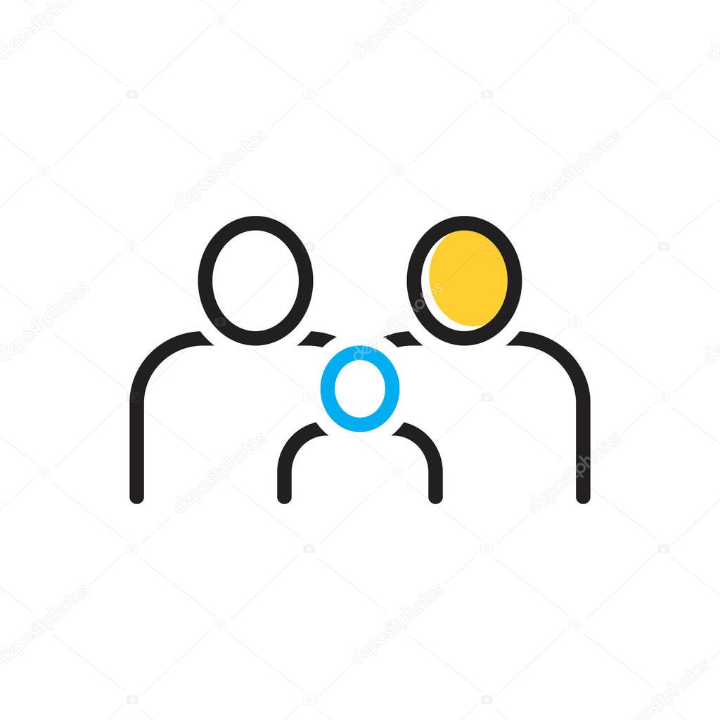 Multi color icon for familiar