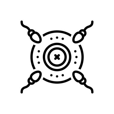 Kısırlık için siyah çizgi simgesi