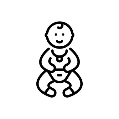 Yeni doğanlar için siyah çizgi simgesi 