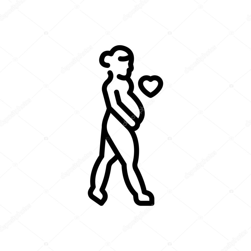 Black line icon for gestation