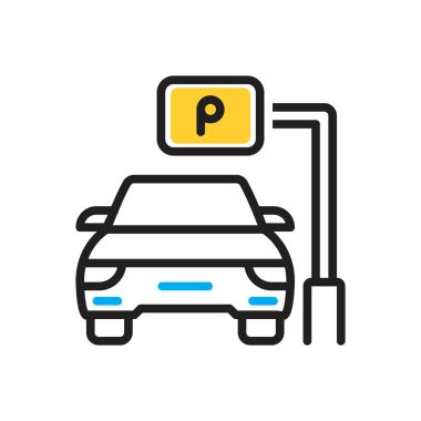 Otopark için çok renkli simge 