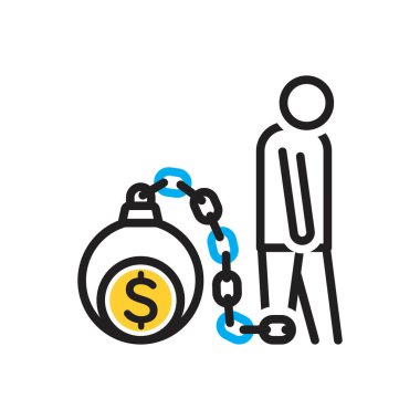 Borç için çok renkli simge 