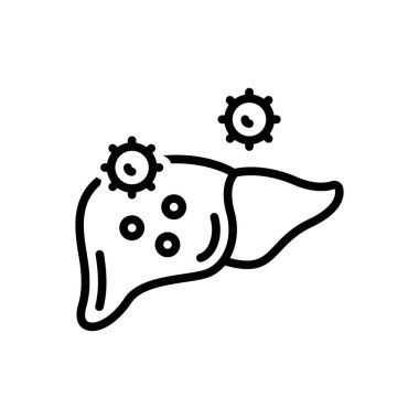 Hepatit için siyah çizgi simgesi 