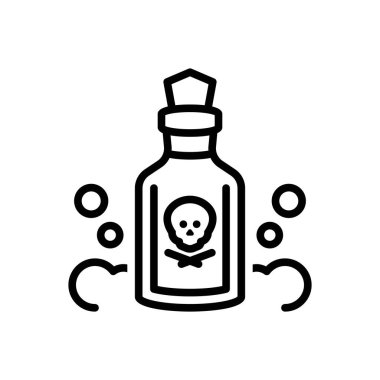 Zehirleme için siyah çizgi simgesi