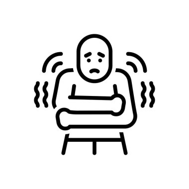 Soğuk algınlığı için siyah çizgi simgesi