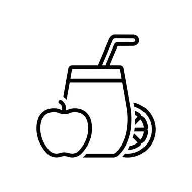 Meyve suyu için siyah çizgi simgesi 