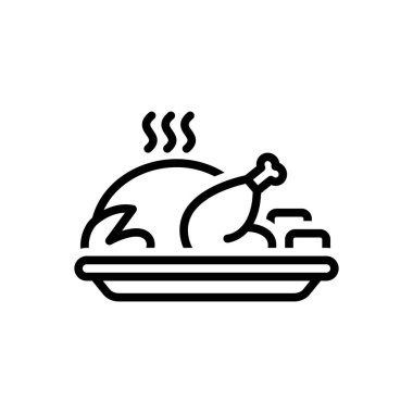 Et için siyah çizgi simgesi