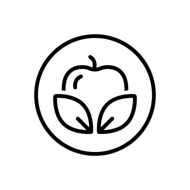 Vegan için siyah çizgi simgesi 