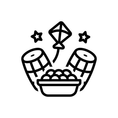 Baisakhi festivali için siyah çizgi ikonu