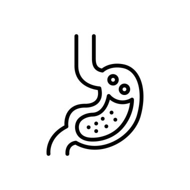 Mide için siyah çizgi simgesi 