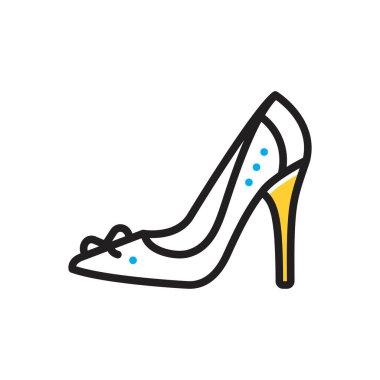 Yüksek topuklu ayakkabı için çok renkli simge