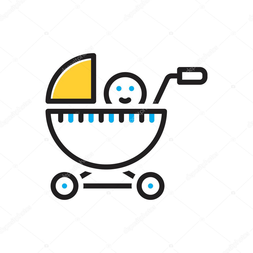 Multi color icon for baby stroller