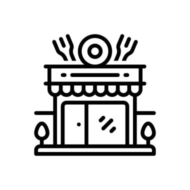 Restoran için siyah çizgi simgesi