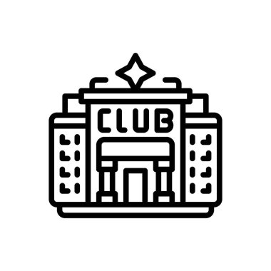 Kulüp için siyah çizgi simgesi 