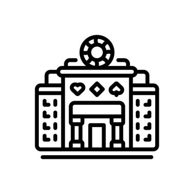 Casino için siyah çizgi simgesi