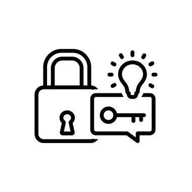 Sorun çözme için siyah çizgi simgesi