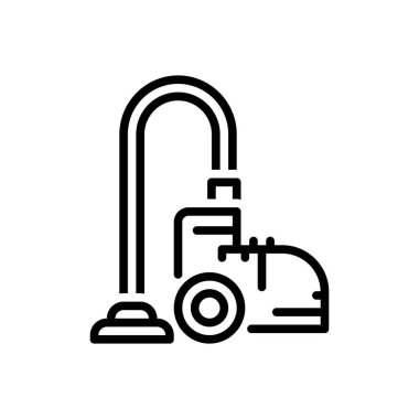 Elektrik süpürgesi için siyah çizgi simgesi