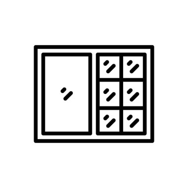 Black line icon for window 