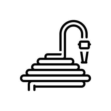 Hortum için siyah çizgi simgesi