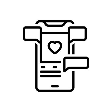 Sosyal medya için siyah çizgi simgesi