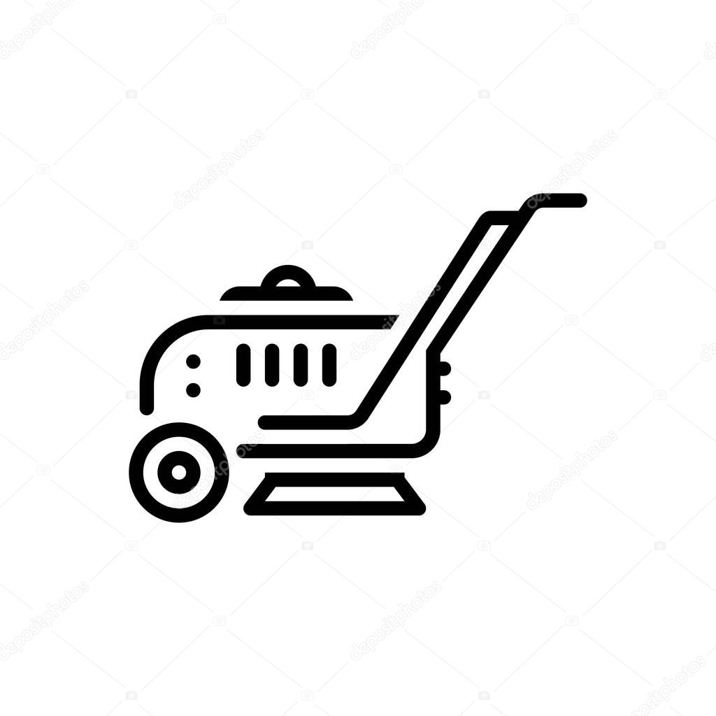 Black line icon for cleaning machine