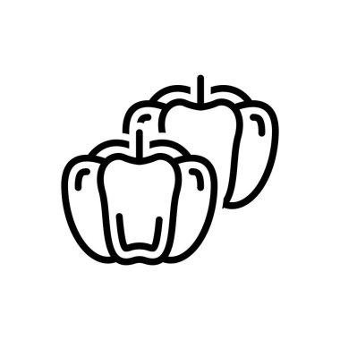 Kırmızı biber için siyah çizgi simgesi