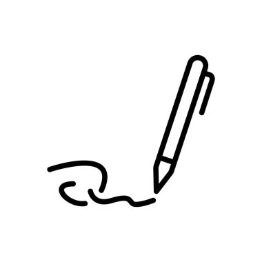 İmza için siyah çizgi simgesi 