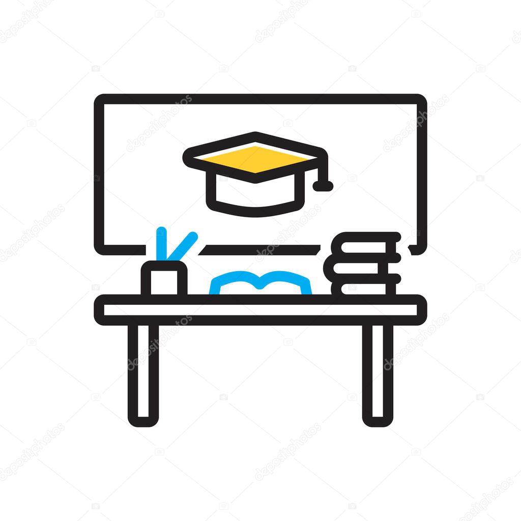Multi color icon for educational